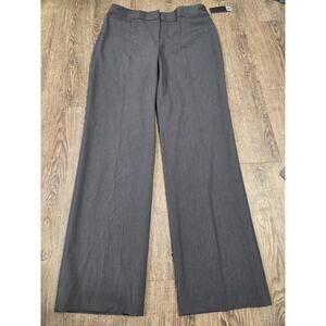 Liz Claiborne Audra NWT Womens Straight Mid Rise Trouser Pants Dark Gray Size 8